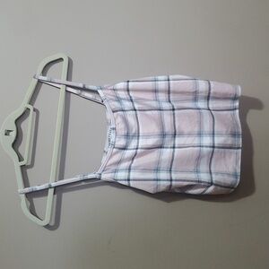 Cabin Fever Pink Plaid Camisole Crop Top Size XL